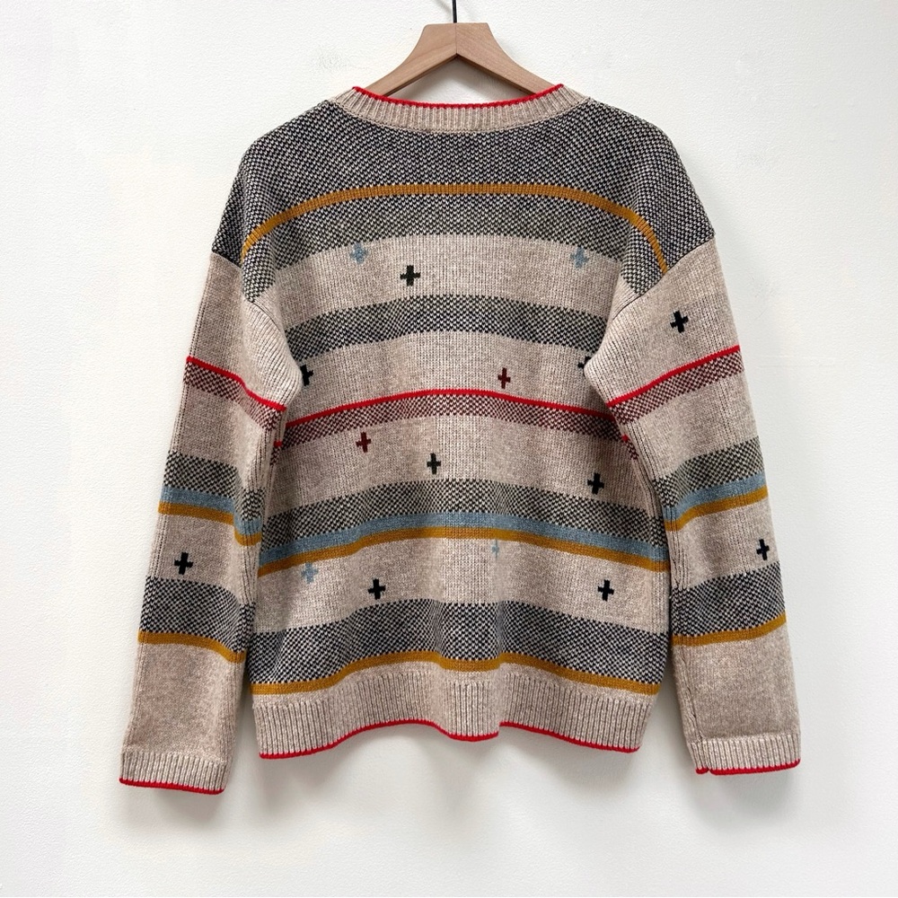 Pendleton Bridger Stripes Lambswool Crewneck Pullover Colorful Knit Sweater sz L - Picture 8 of 13